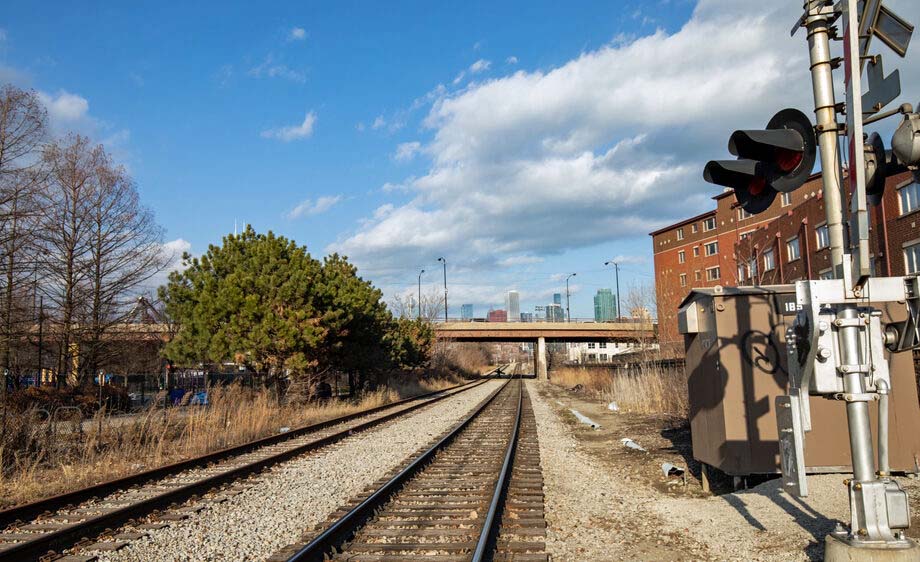 A rail line in Chicago.