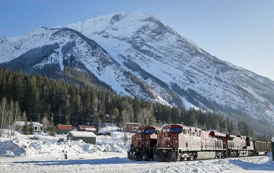 Locomotives stopped at Field.