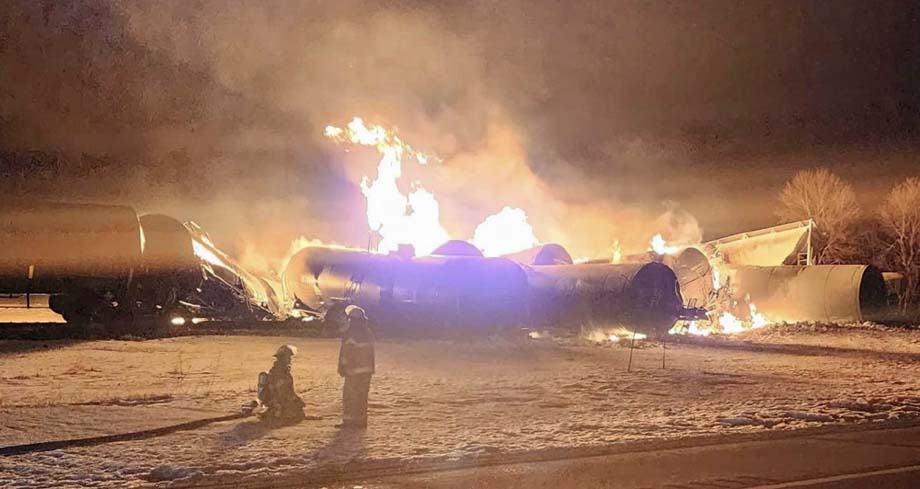 The BNSF derailment in Raymond Minnesota.