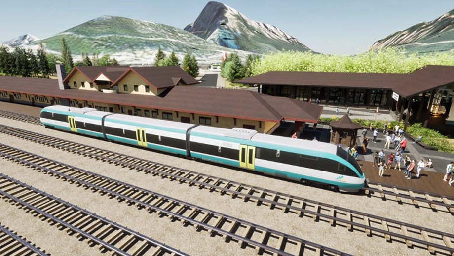 An artist's conception image of the Banff station.