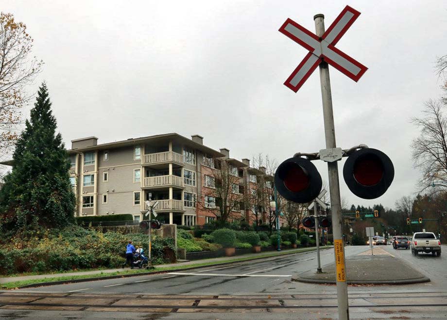 A grade crossing in Port Moody.