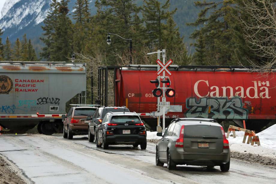 Mount Norquay Road crossing in Banff.