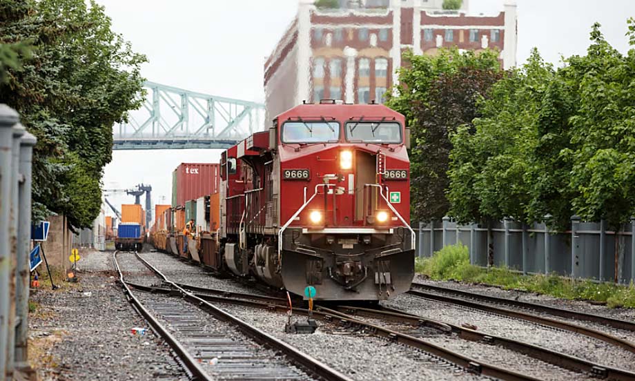 A CPKC container train.