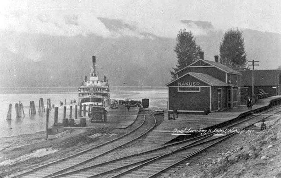 Nakusp CPR station and jetty.