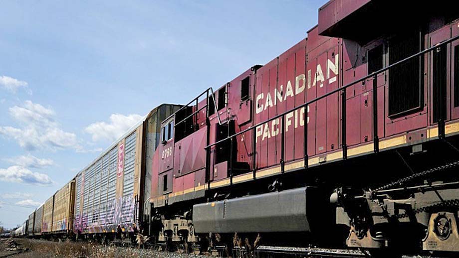 A CPKC train in Toronto.