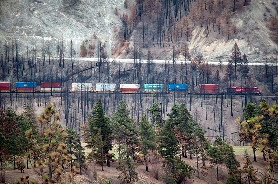 A container train in one of the Canyons.