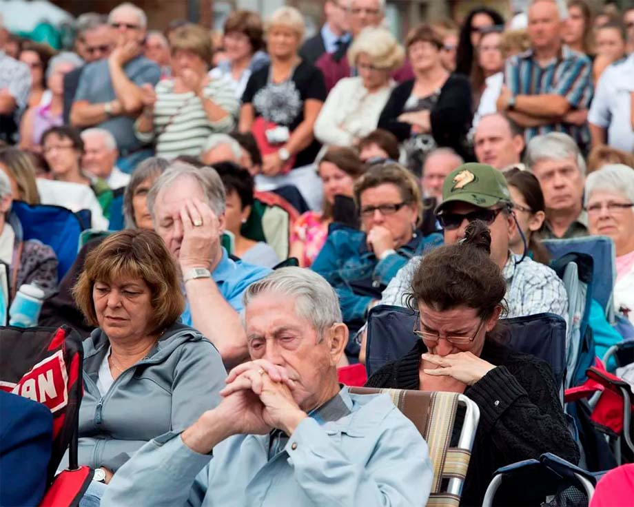 Lake Megantic residents at the TV series screening.