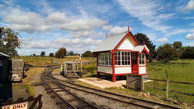 Amerton Railway trackage and bungalow.