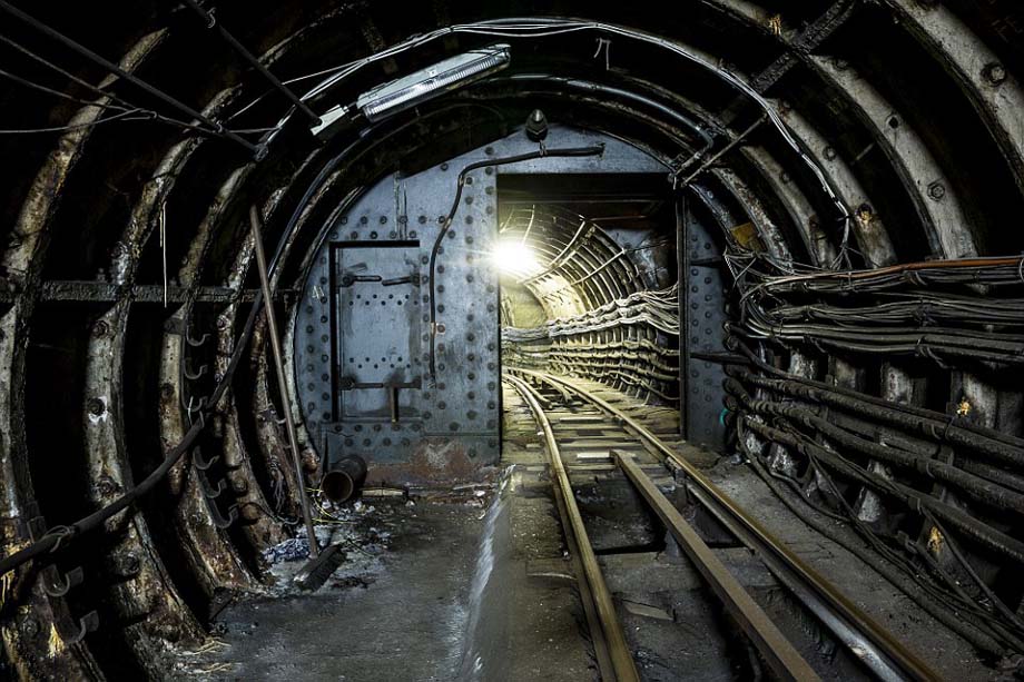 A single track tunnel bore.