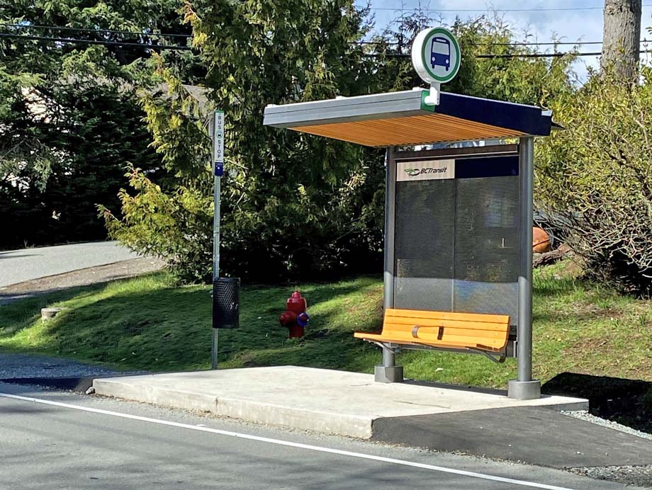 New bus shelter on Grant Road.