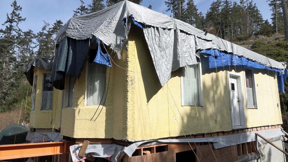 127-year-old house moved to Sooke.