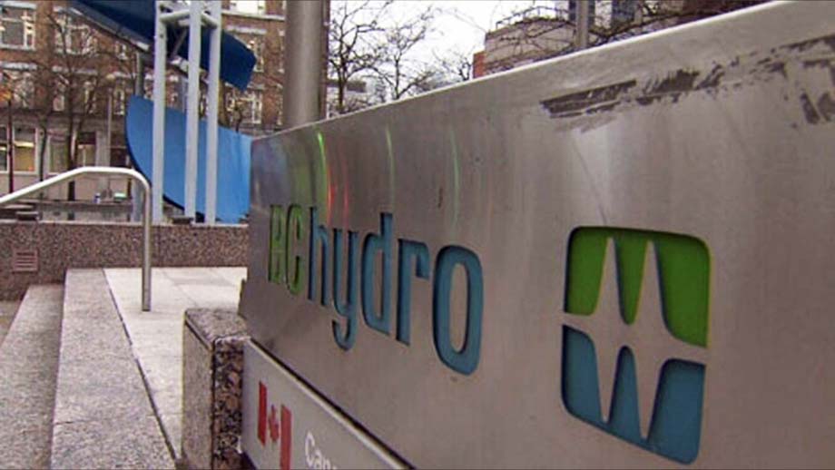 A BC Hydro sign.