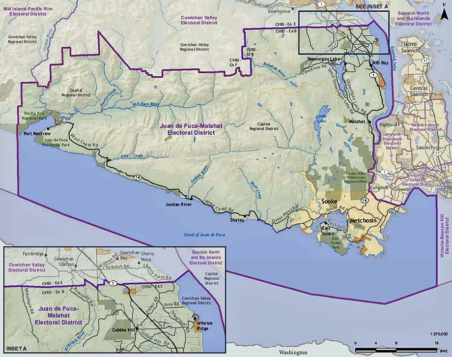 Sooke Electoral District map.