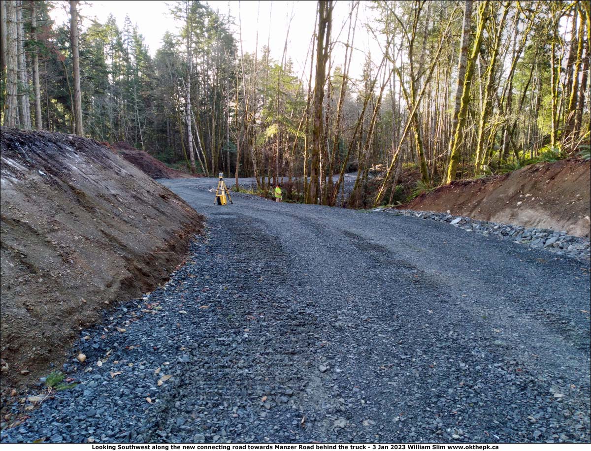 The Manzer Road cut-off under construction.