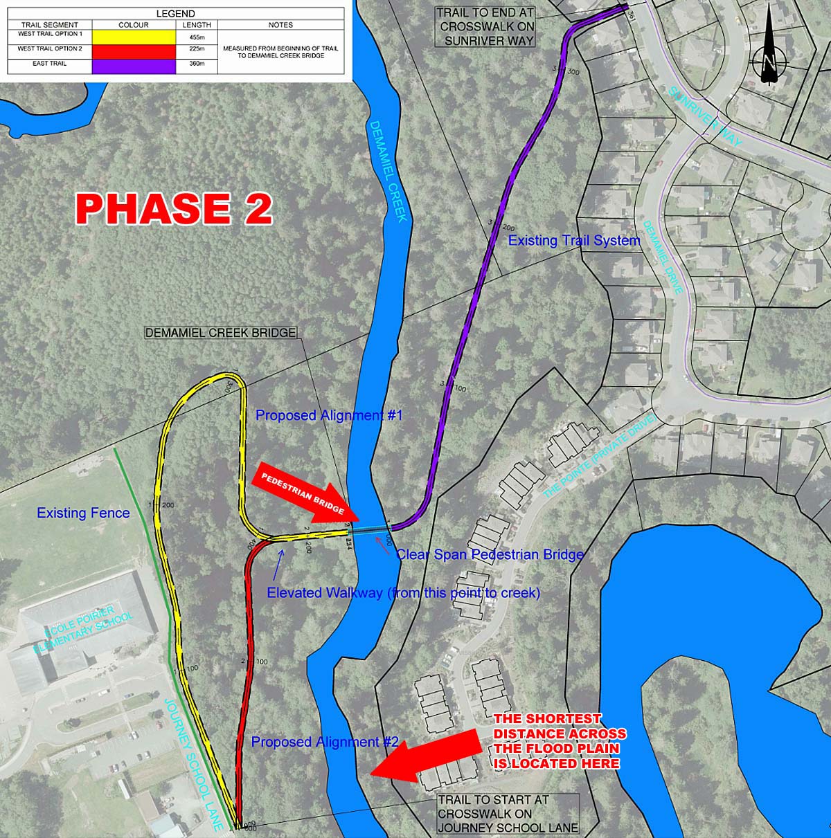 Proposed trail and foot bridge.