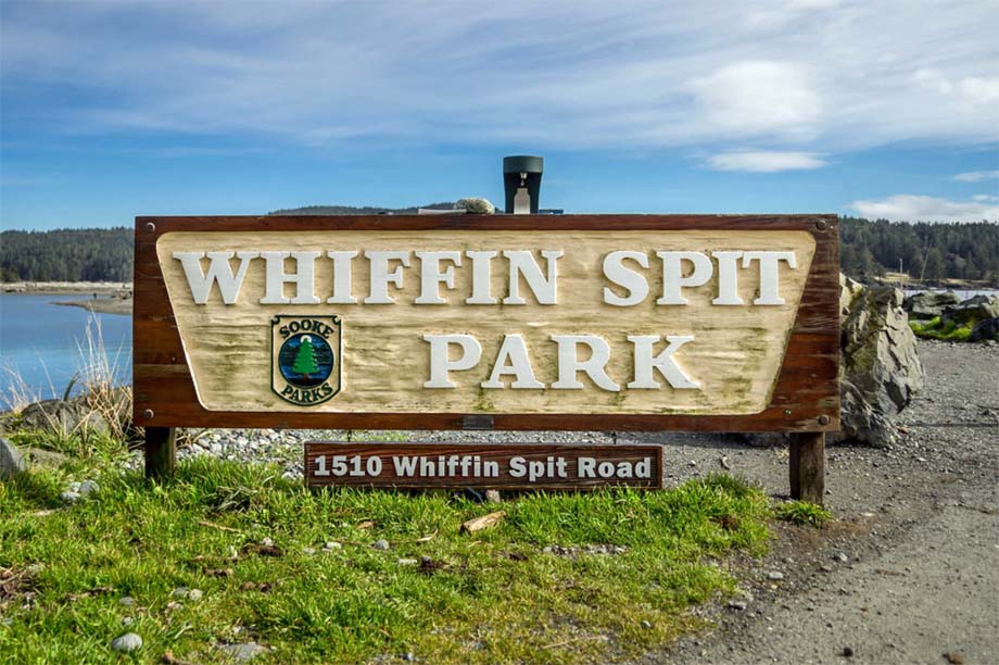 The entrance sign at Whiffen Spit.