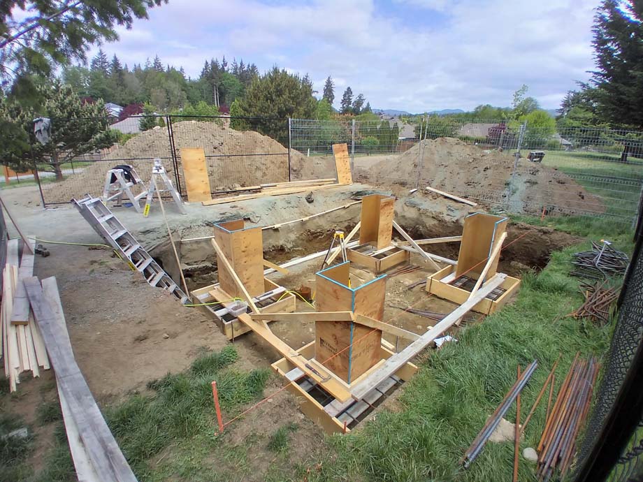 Framing for the concrete foundation of the gazebo.