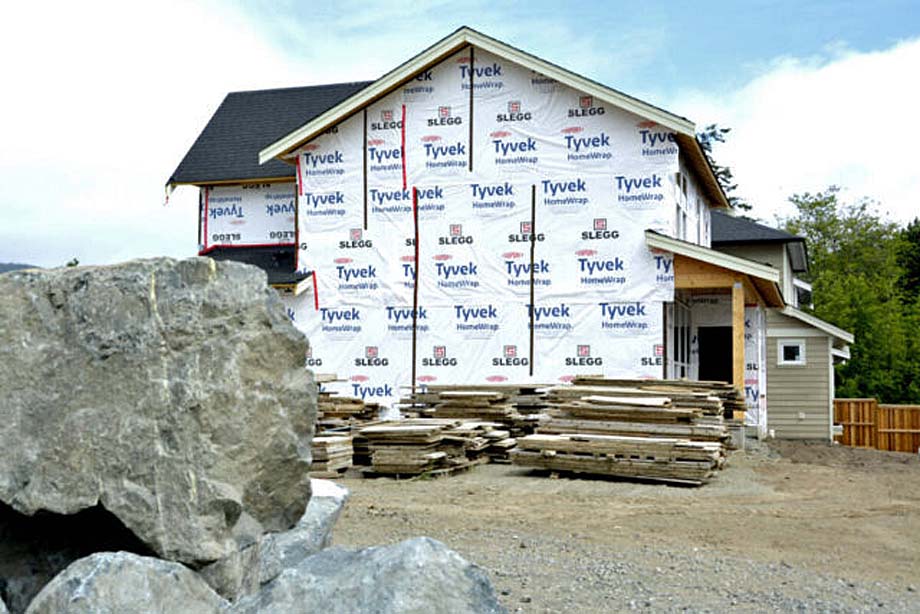 A house under construction.