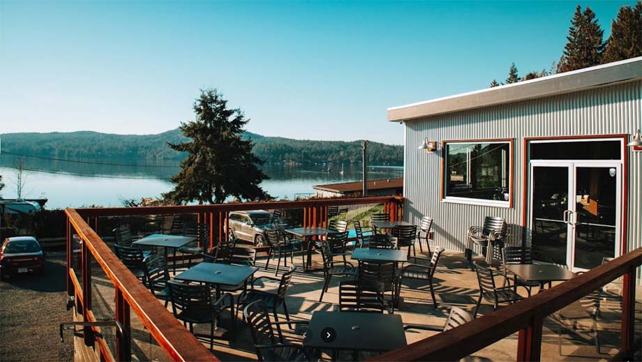 Sooke Ocean Brewery's patio.