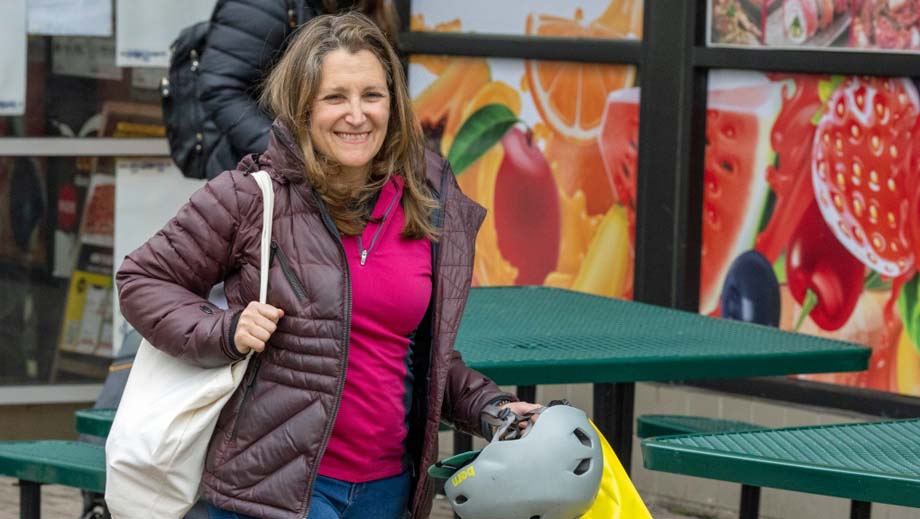 A happy grocery shopper.