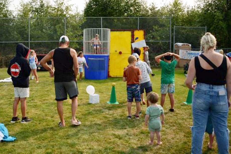 Bohdi Jensen in the dunk tank.