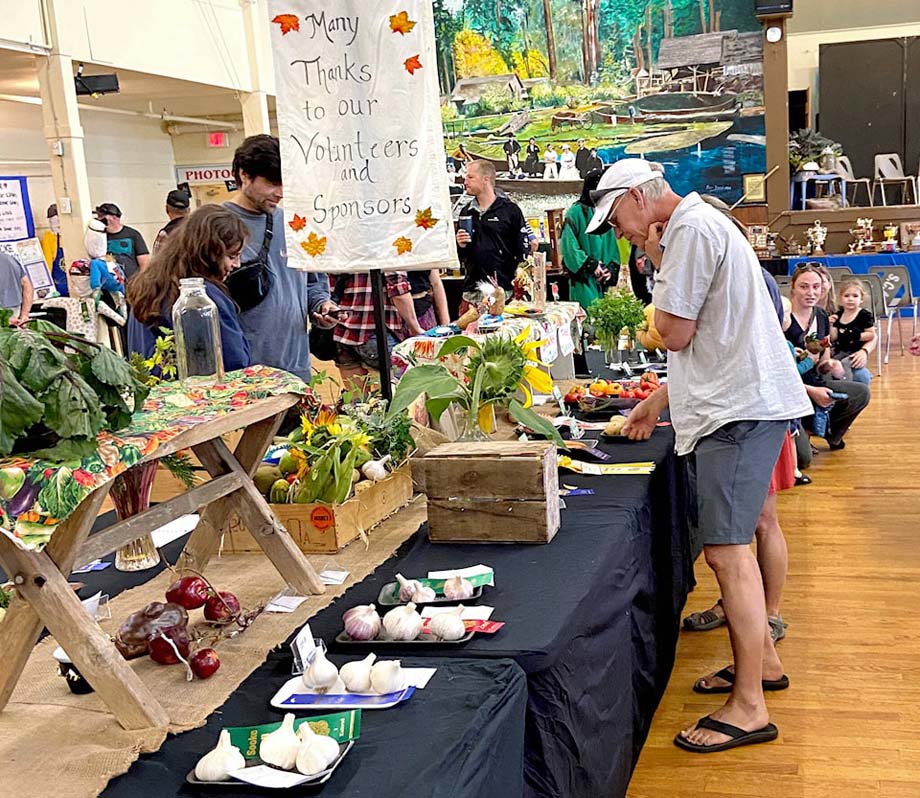 Visitors check out the vegetable section.