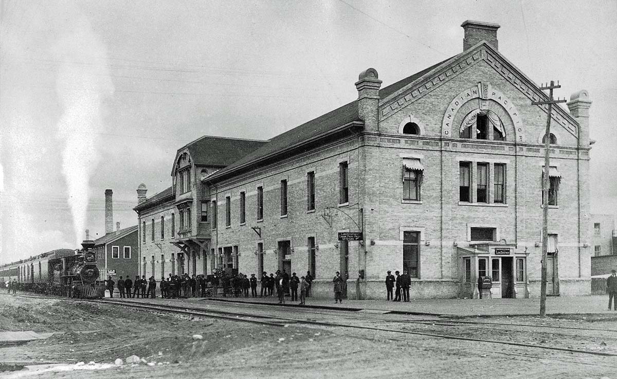 The CPR station at Winnipeg in 1884.