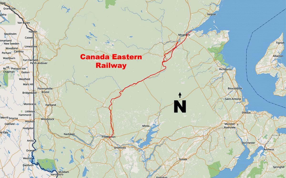 Canada Eastern Railway map.