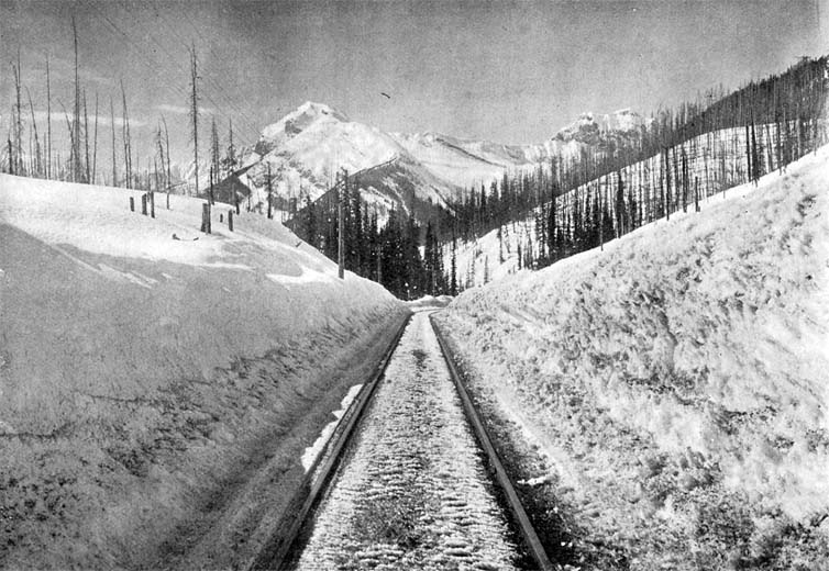 Snow cutting, Kicking Horse Pass.