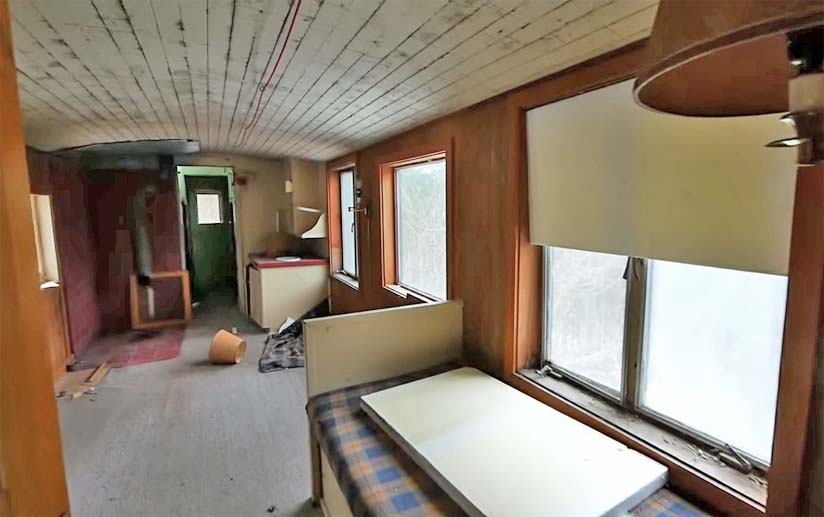 The interior of ex-CP Rail caboose number 437059.