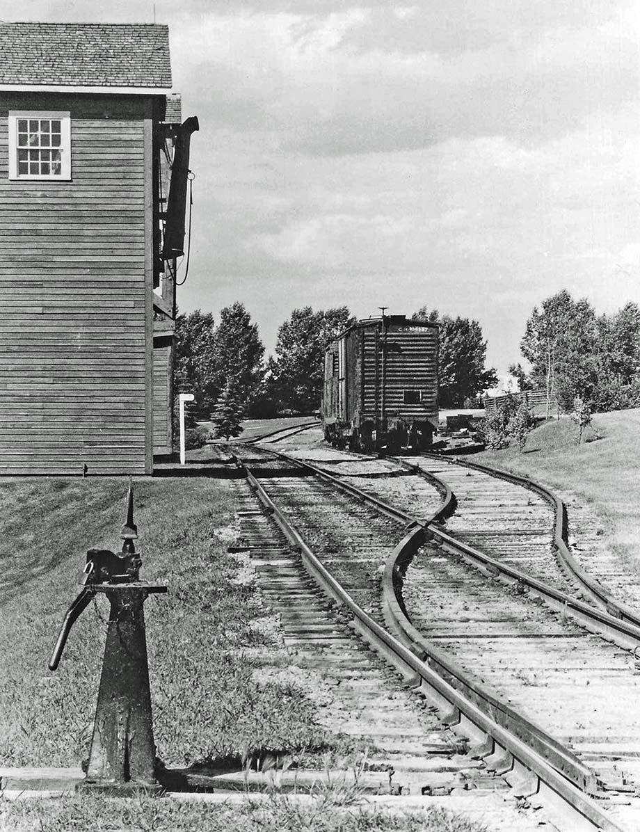 A Canadian Pacific Railway enclosed water tank.