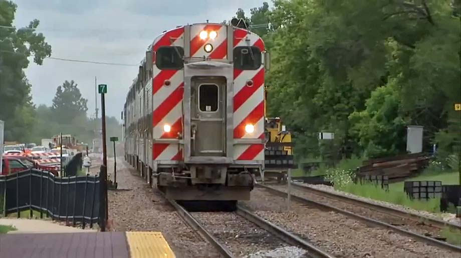 A Metra commuter train.