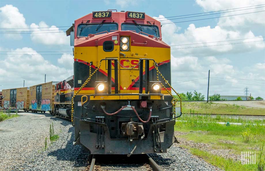 A Kansas City Southern freight train.