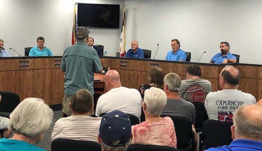 A public hearing in Camanche about the CPKC merger.