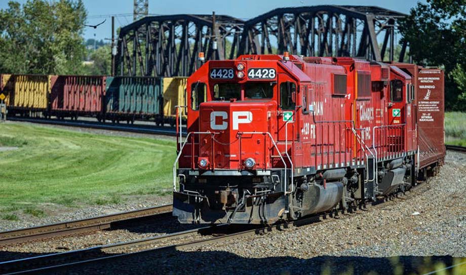 A CP train near the Bow River.