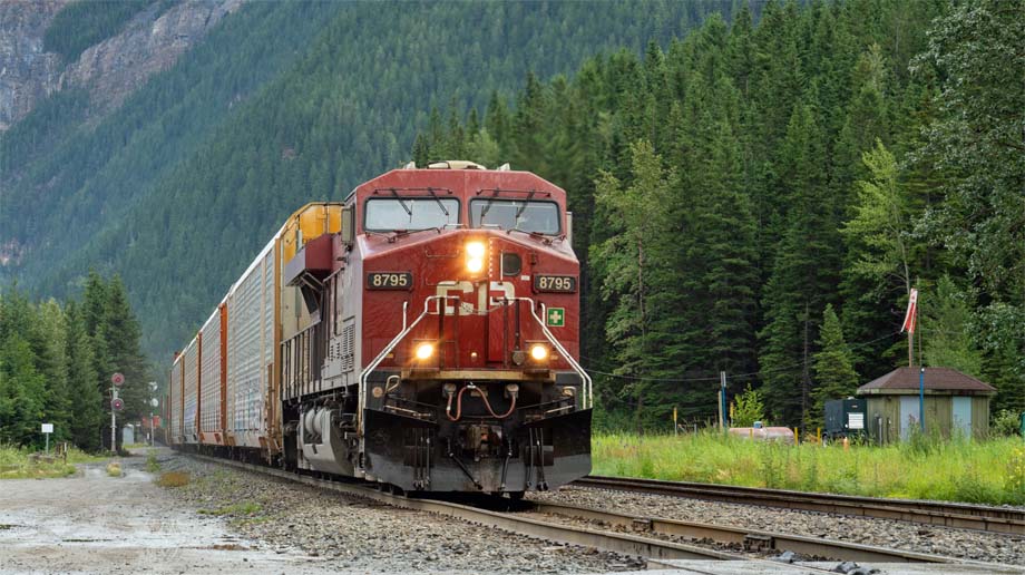 A westbound train at Field.