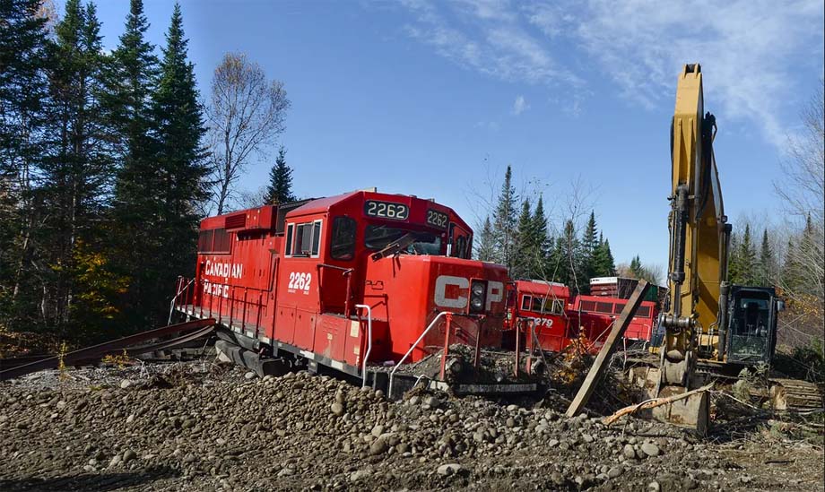 Clean up at a CP derailment.