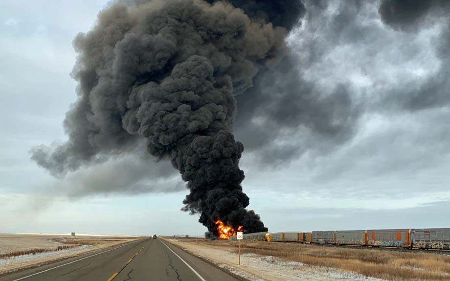 A derailment near Macoun.