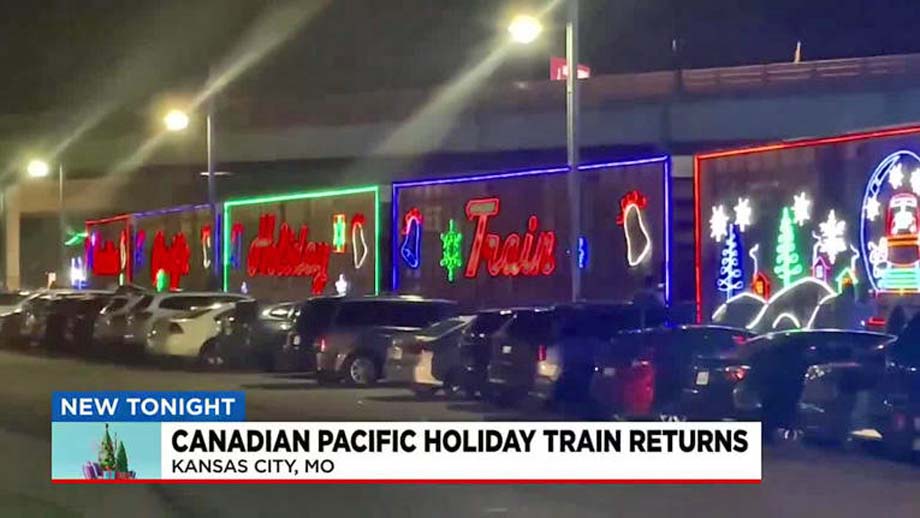 The CP Holiday Train nears Kansas City Union Station.