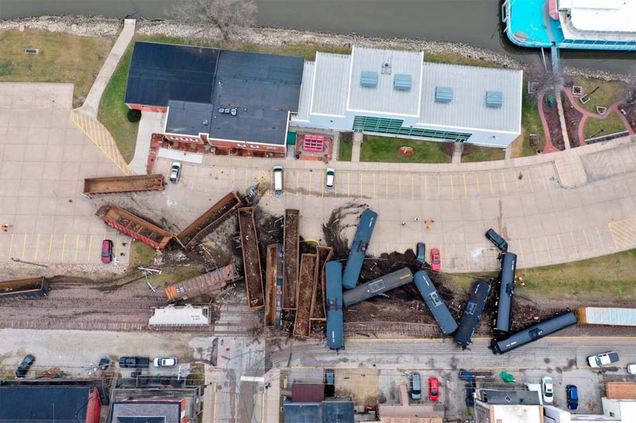 A derailment in LeClaire, Iowa.