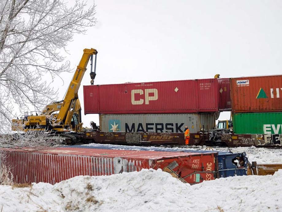 The derailment site.