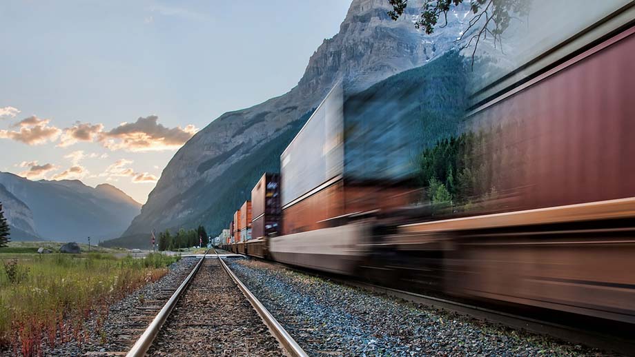 An Eastbound double-stack train at Field.