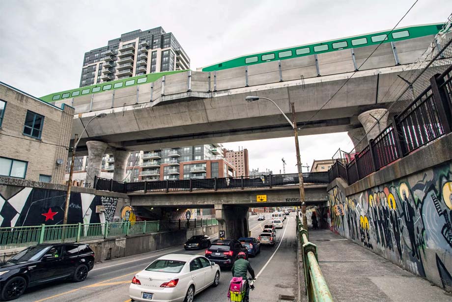 The new 1.4 kilometre long elevated rail line.