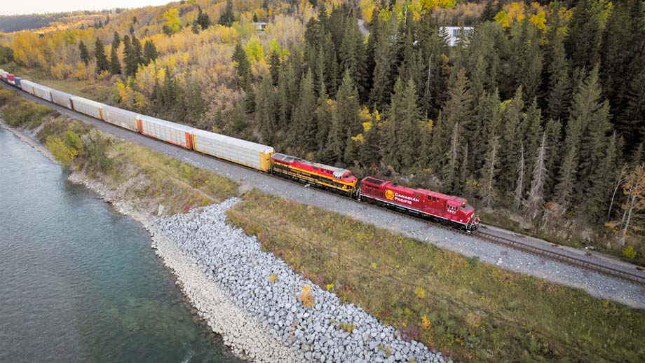 A CPKC freight train.