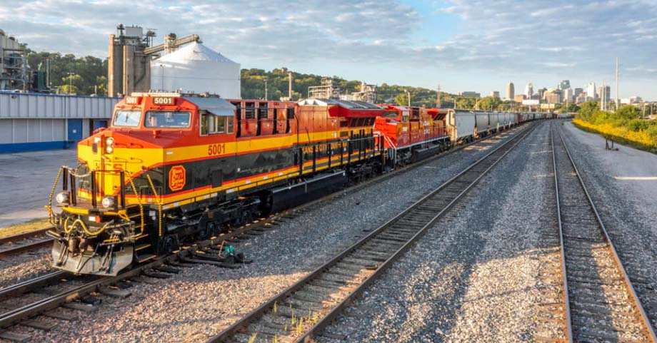 A CPKC freight train.