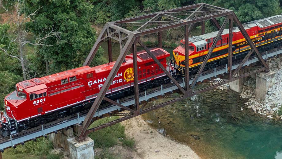 CPKC locomotives.