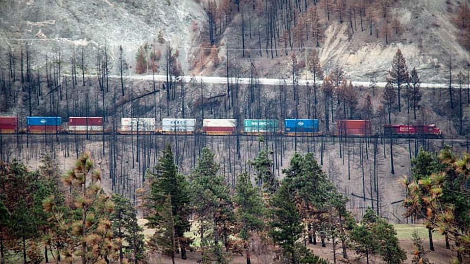 A freight train near Lytton.