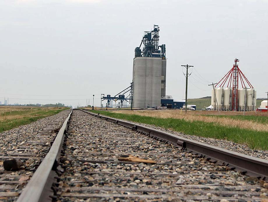 Grain silos.