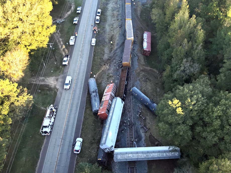 A 10 car derailment of a CPKC train.