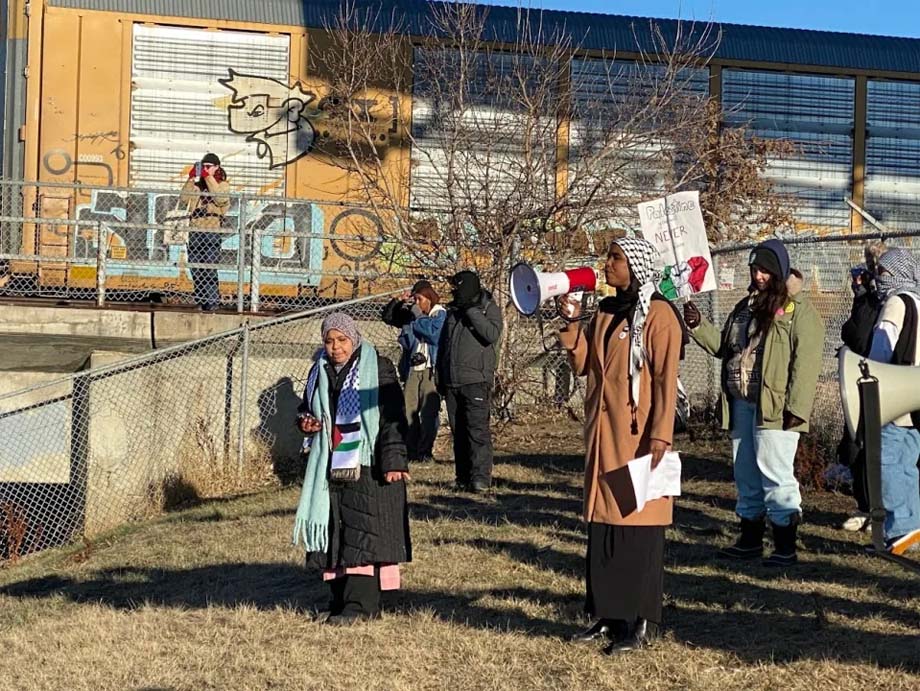 Pro-Palestinian protesters in Regina.